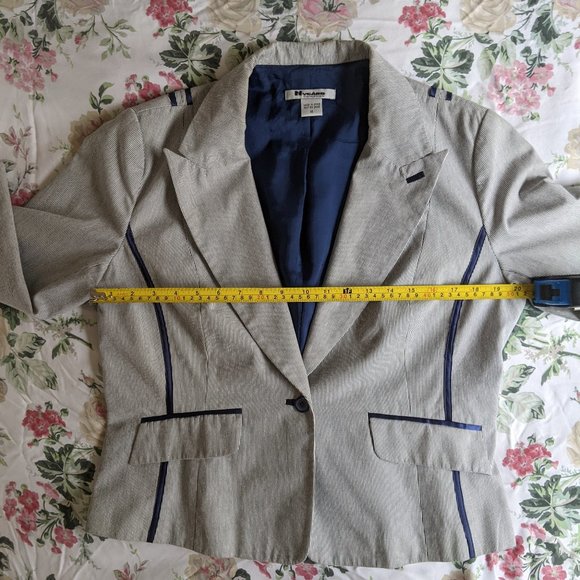 Nygard Collection Blue Striped Blazer sz 14 - Picture 6 of 10